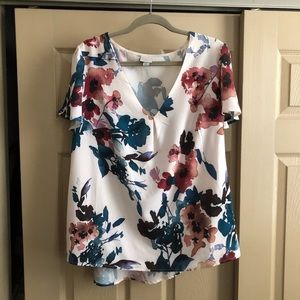 Floral Watercolor Blouse